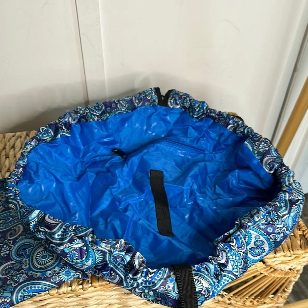 Blue Paisley Drawstring Bag‎